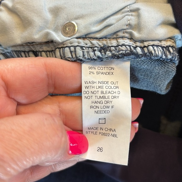Pinkblush maternity slim straight distressed ripped stretch crop jeans blue 26 - Picture 10 of 12